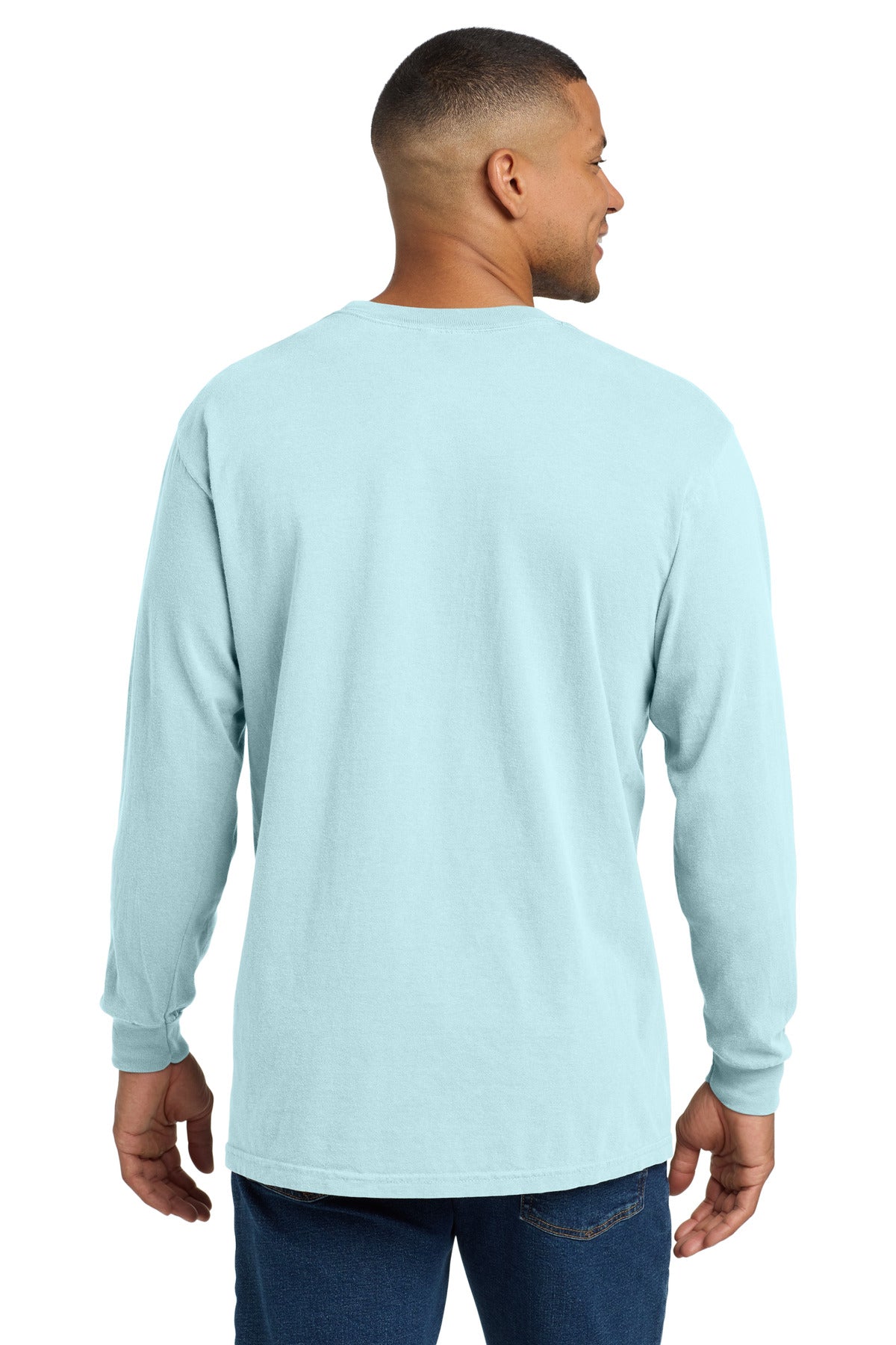 COMFORT COLORS  Heavyweight Ring Spun Long Sleeve Pocket Tee - Chambray