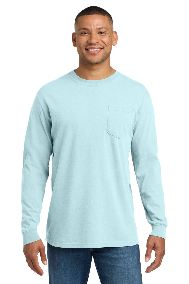 COMFORT COLORS  Heavyweight Ring Spun Long Sleeve Pocket Tee - Chambray