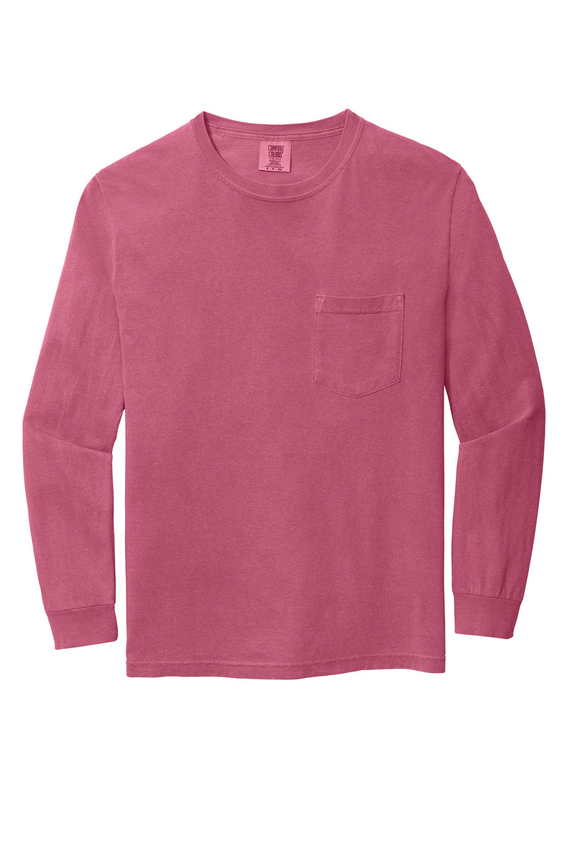 COMFORT COLORS  Heavyweight Ring Spun Long Sleeve Pocket Tee - Crunchberry
