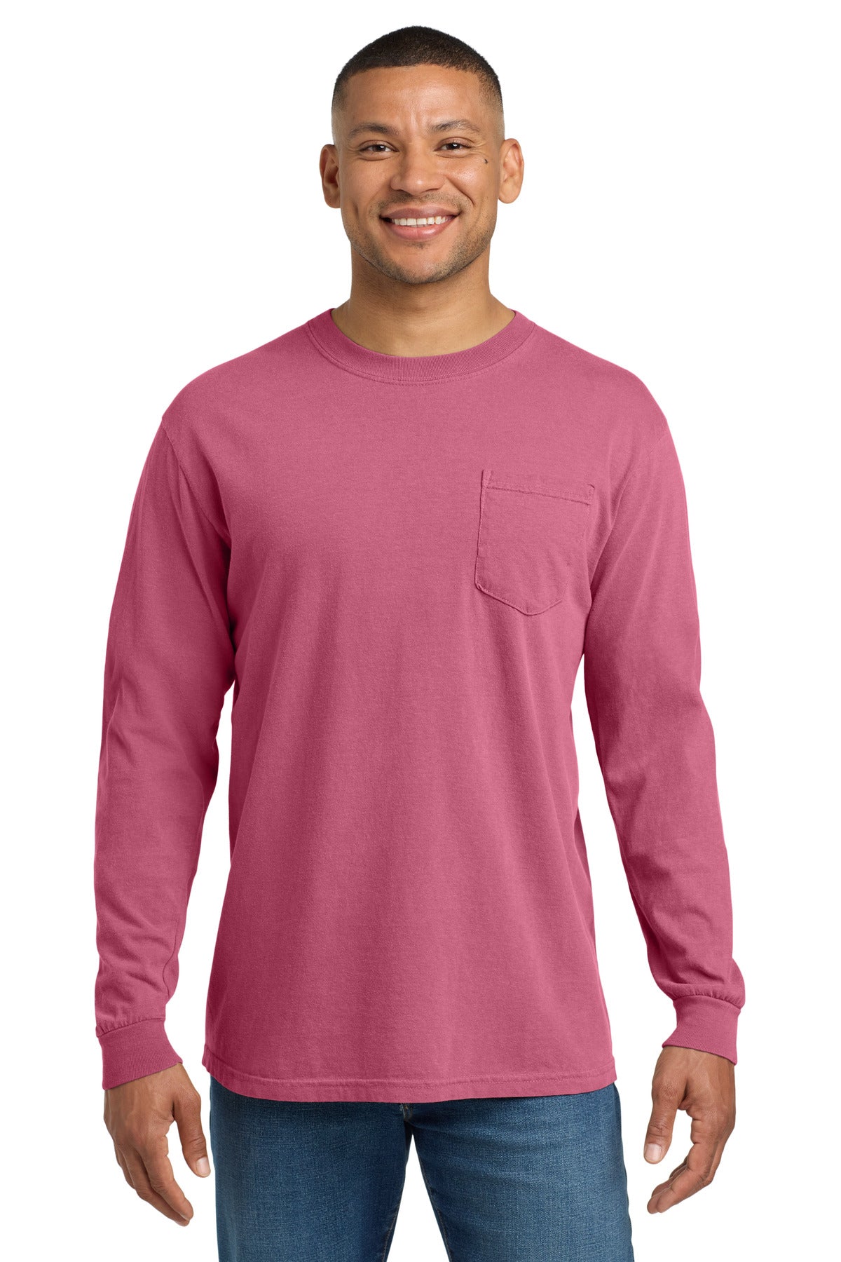 COMFORT COLORS  Heavyweight Ring Spun Long Sleeve Pocket Tee - Crunchberry