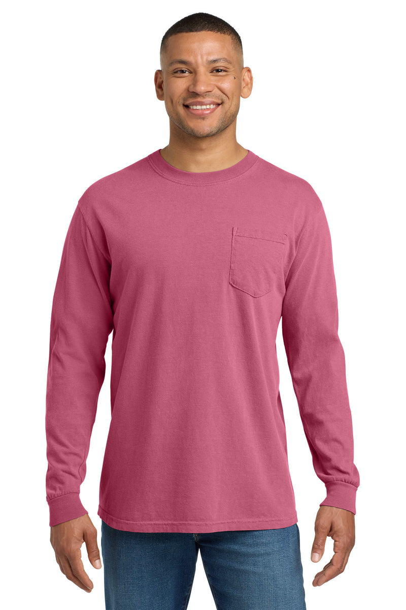 COMFORT COLORS  Heavyweight Ring Spun Long Sleeve Pocket Tee - Crunchberry