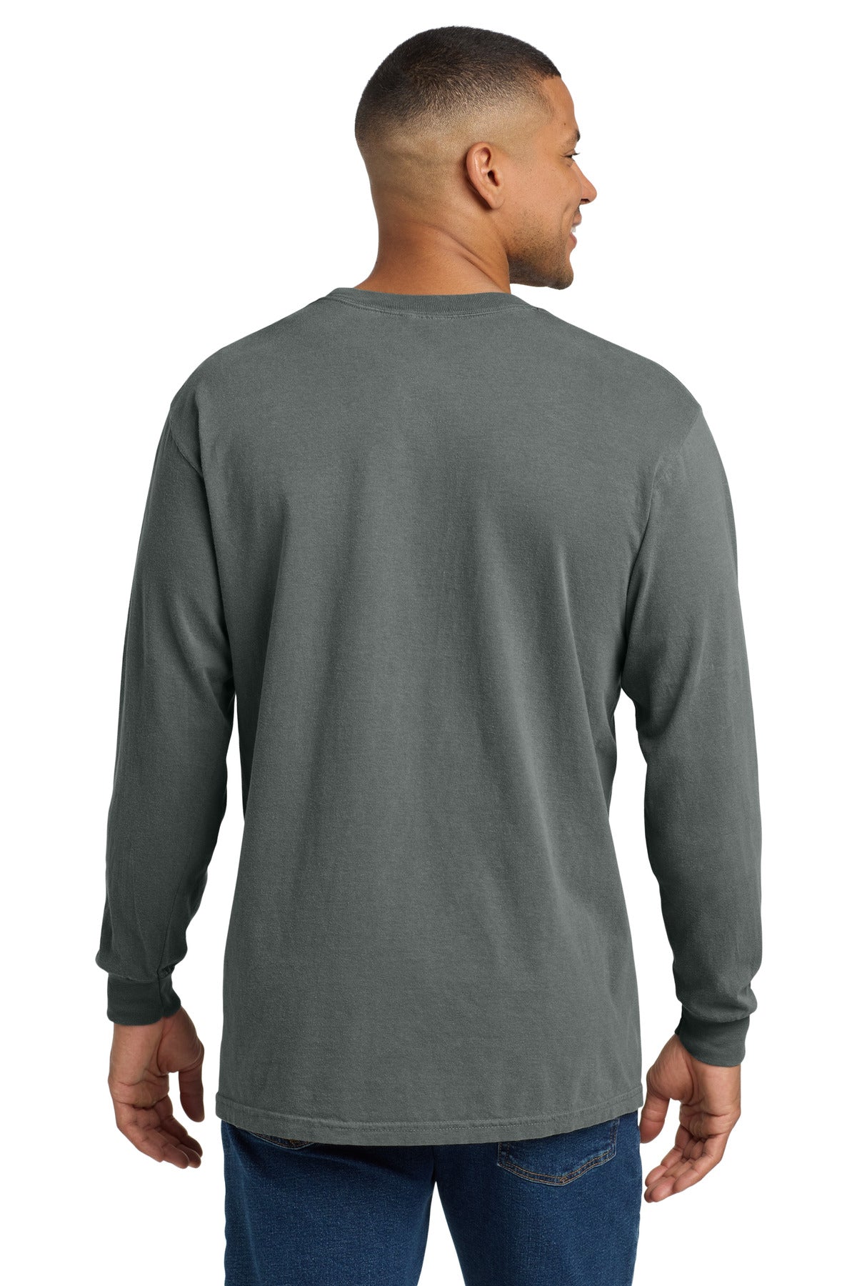 COMFORT COLORS  Heavyweight Ring Spun Long Sleeve Pocket Tee - Grey