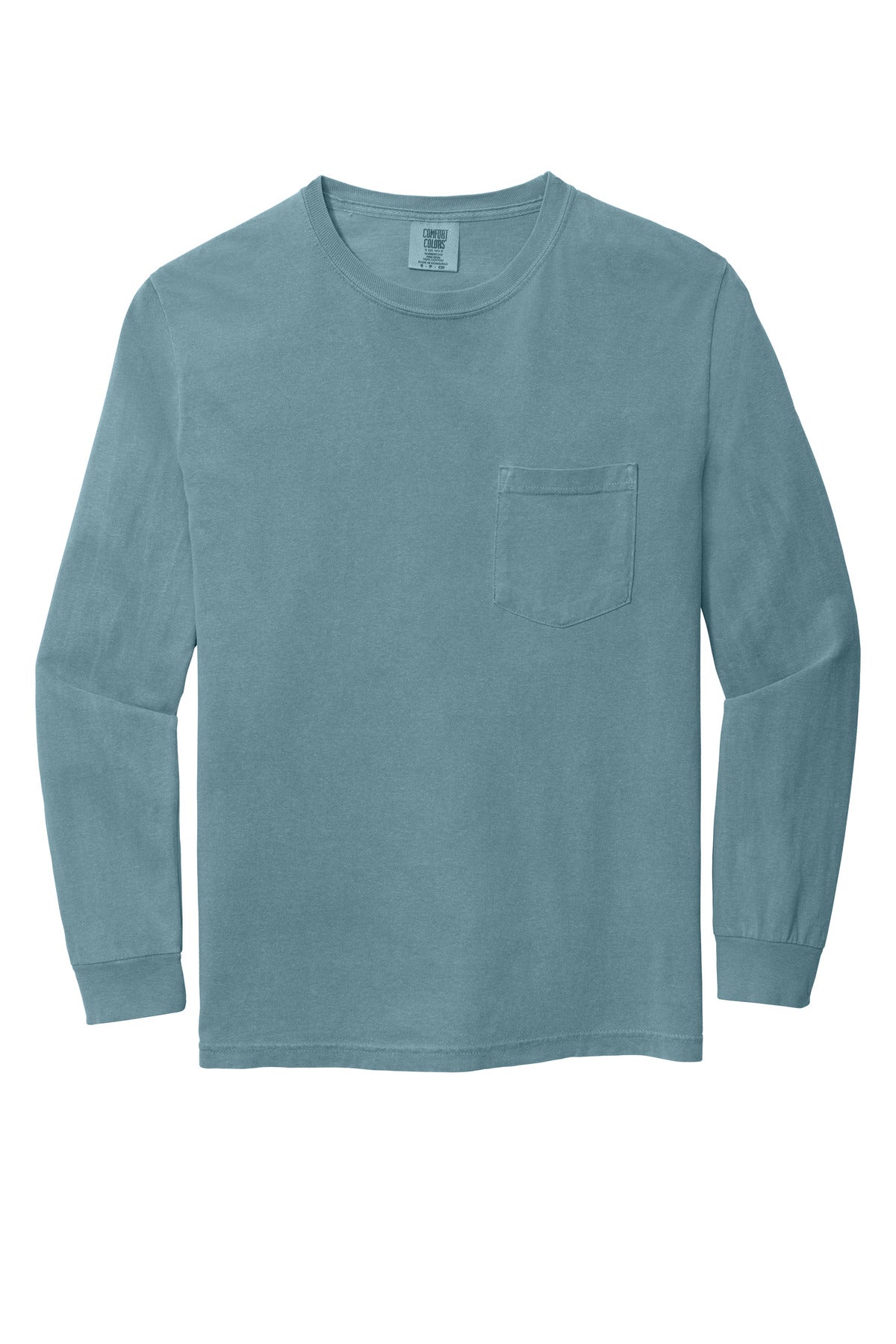 COMFORT COLORS  Heavyweight Ring Spun Long Sleeve Pocket Tee - Ice Blue