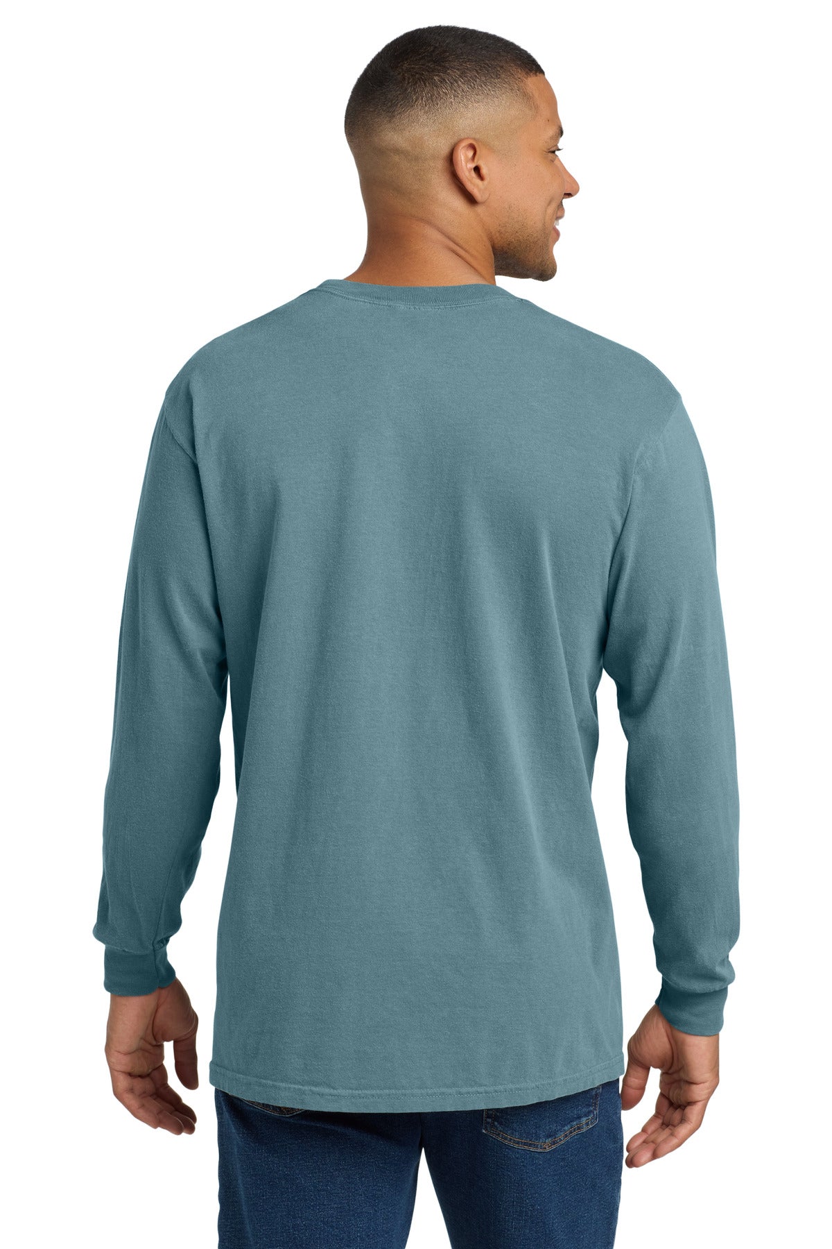 COMFORT COLORS  Heavyweight Ring Spun Long Sleeve Pocket Tee - Ice Blue