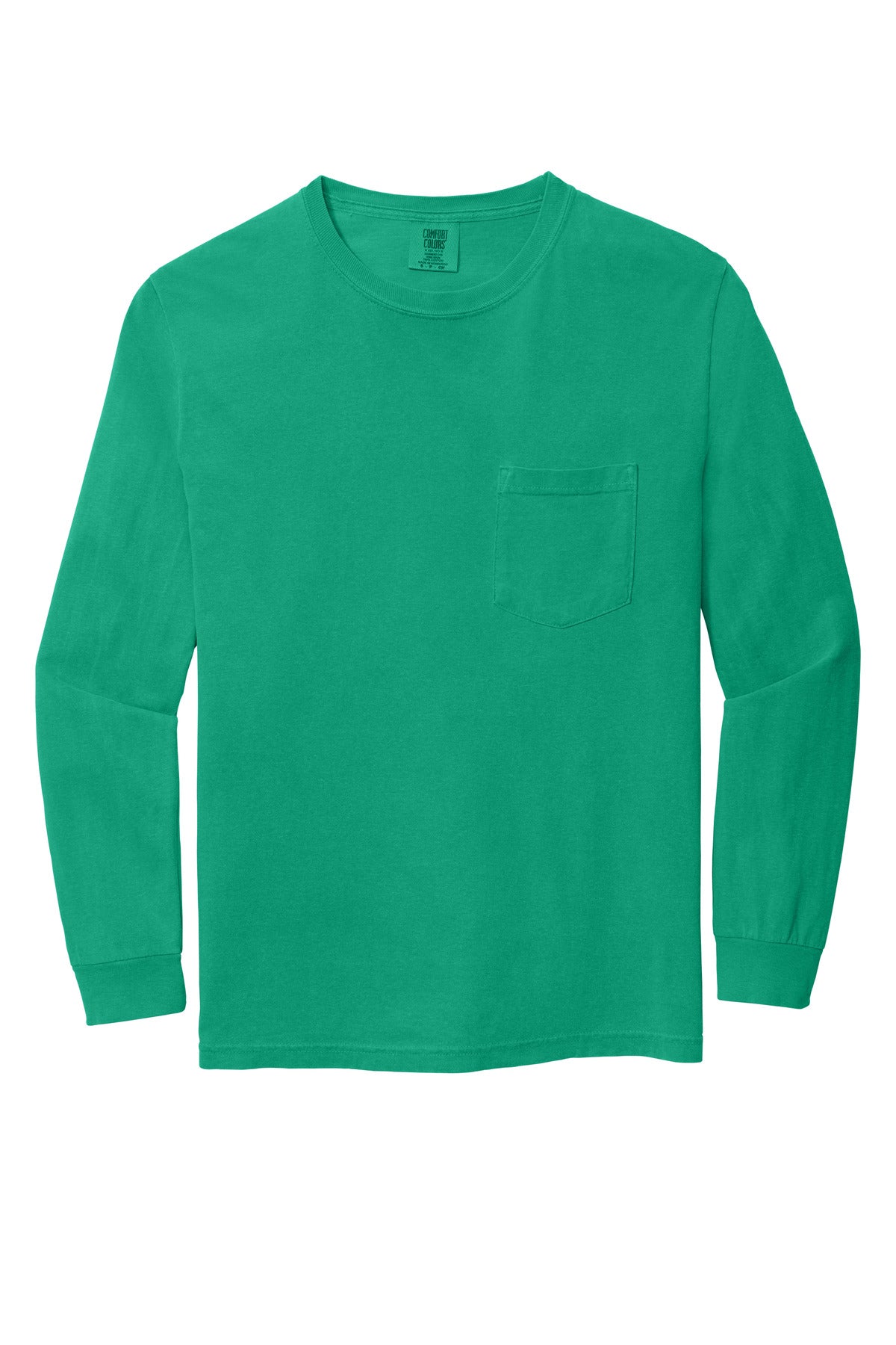 COMFORT COLORS  Heavyweight Ring Spun Long Sleeve Pocket Tee - Island Green