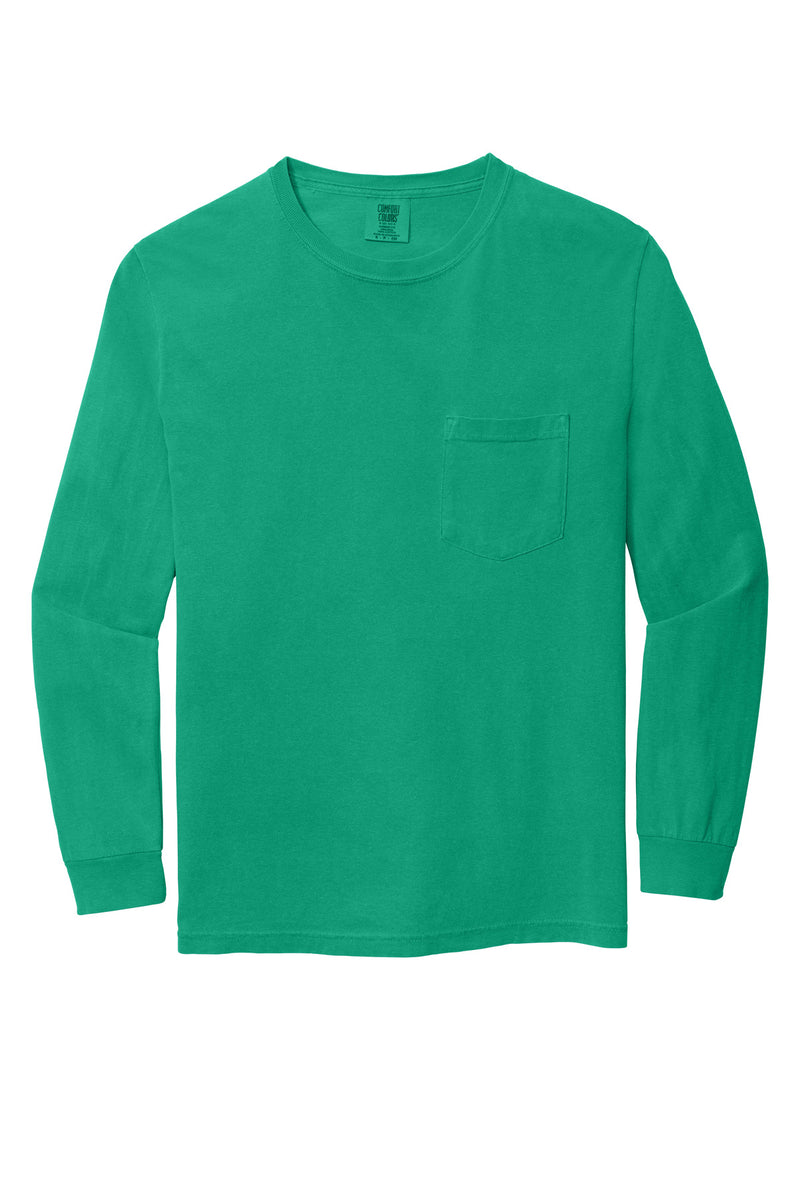 COMFORT COLORS  Heavyweight Ring Spun Long Sleeve Pocket Tee - Island Green