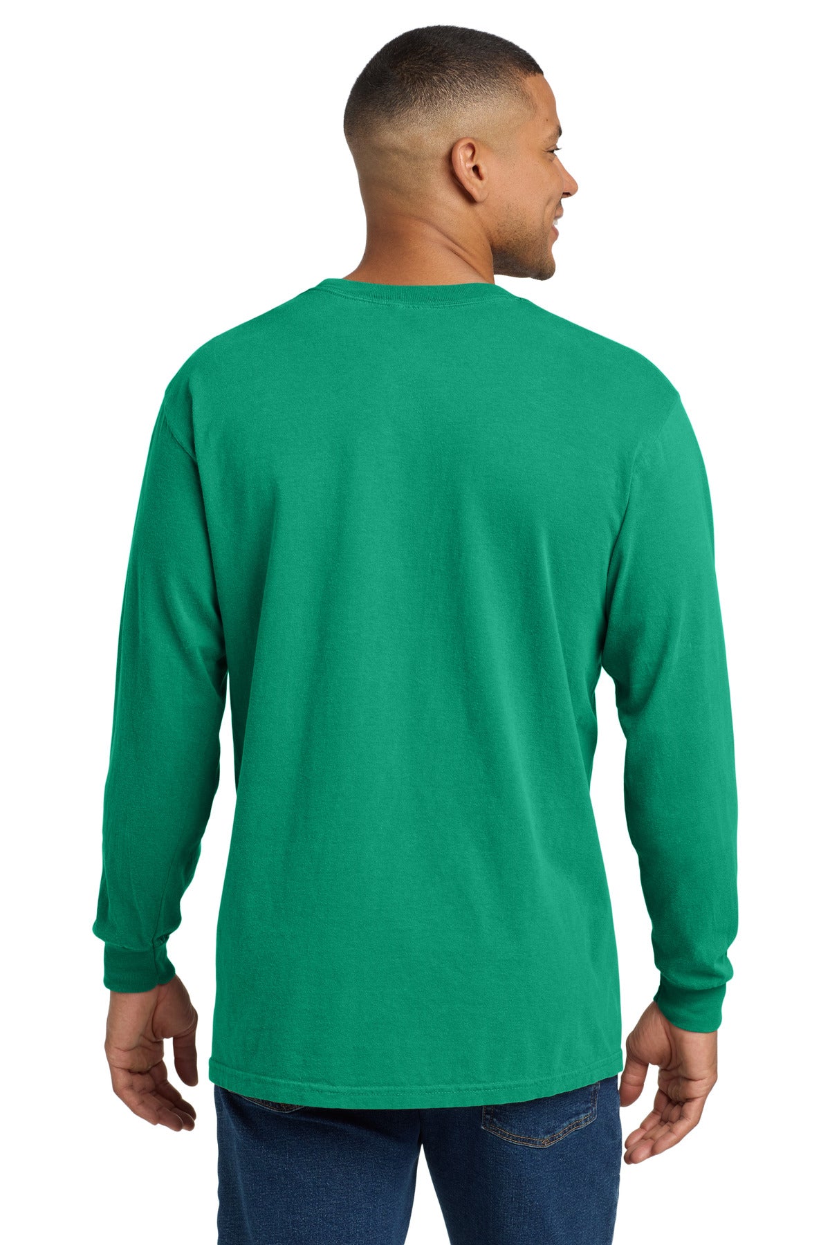 COMFORT COLORS  Heavyweight Ring Spun Long Sleeve Pocket Tee - Island Green