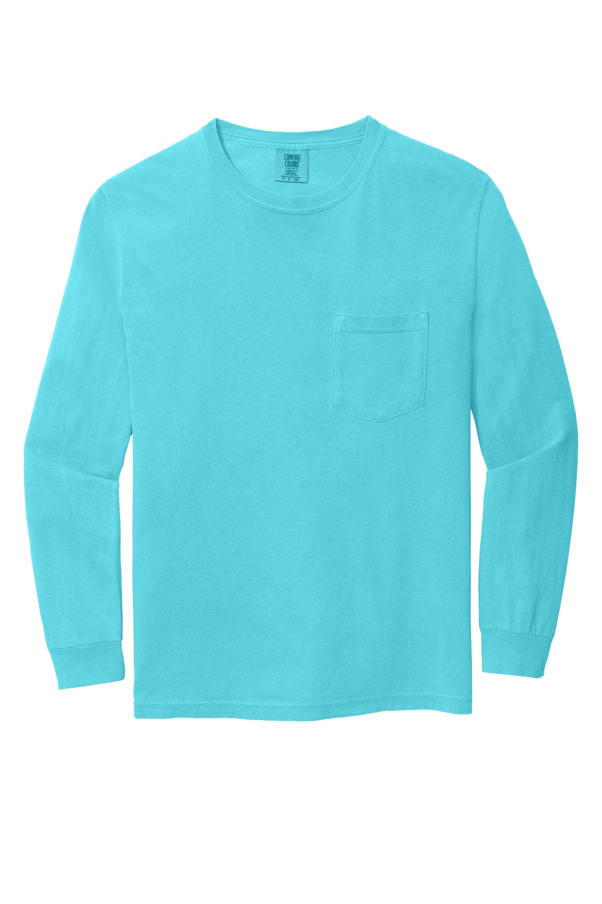 COMFORT COLORS  Heavyweight Ring Spun Long Sleeve Pocket Tee - Lagoon