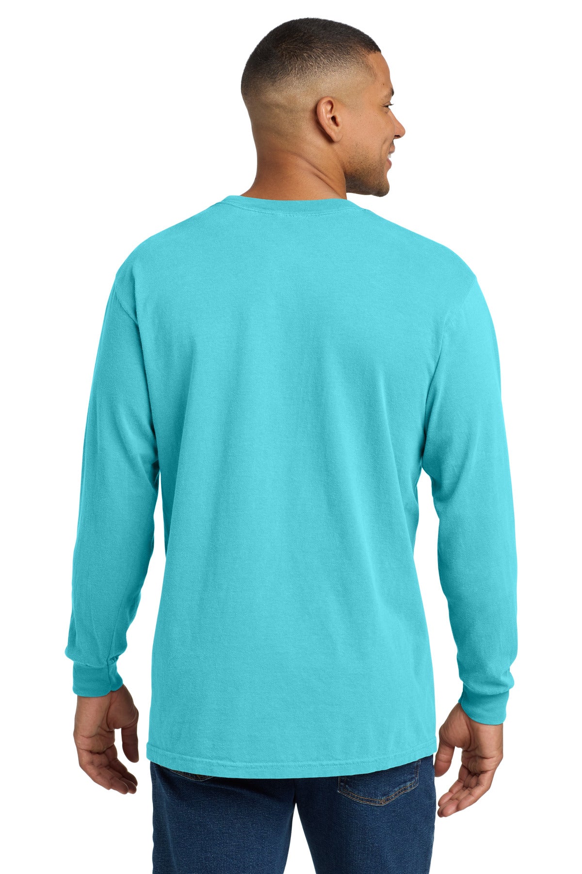 COMFORT COLORS  Heavyweight Ring Spun Long Sleeve Pocket Tee - Lagoon