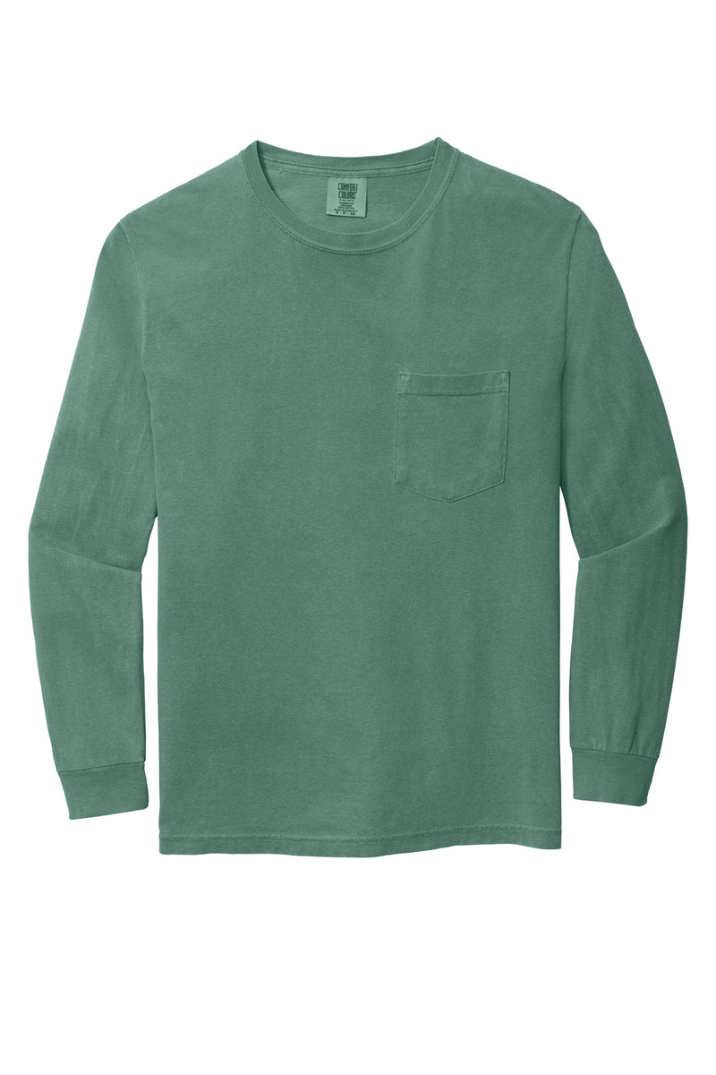 COMFORT COLORS  Heavyweight Ring Spun Long Sleeve Pocket Tee - Light Green