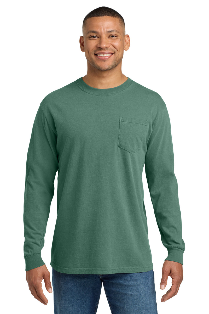 COMFORT COLORS  Heavyweight Ring Spun Long Sleeve Pocket Tee - Light Green