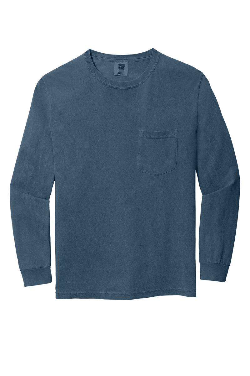 COMFORT COLORS  Heavyweight Ring Spun Long Sleeve Pocket Tee - Midnight