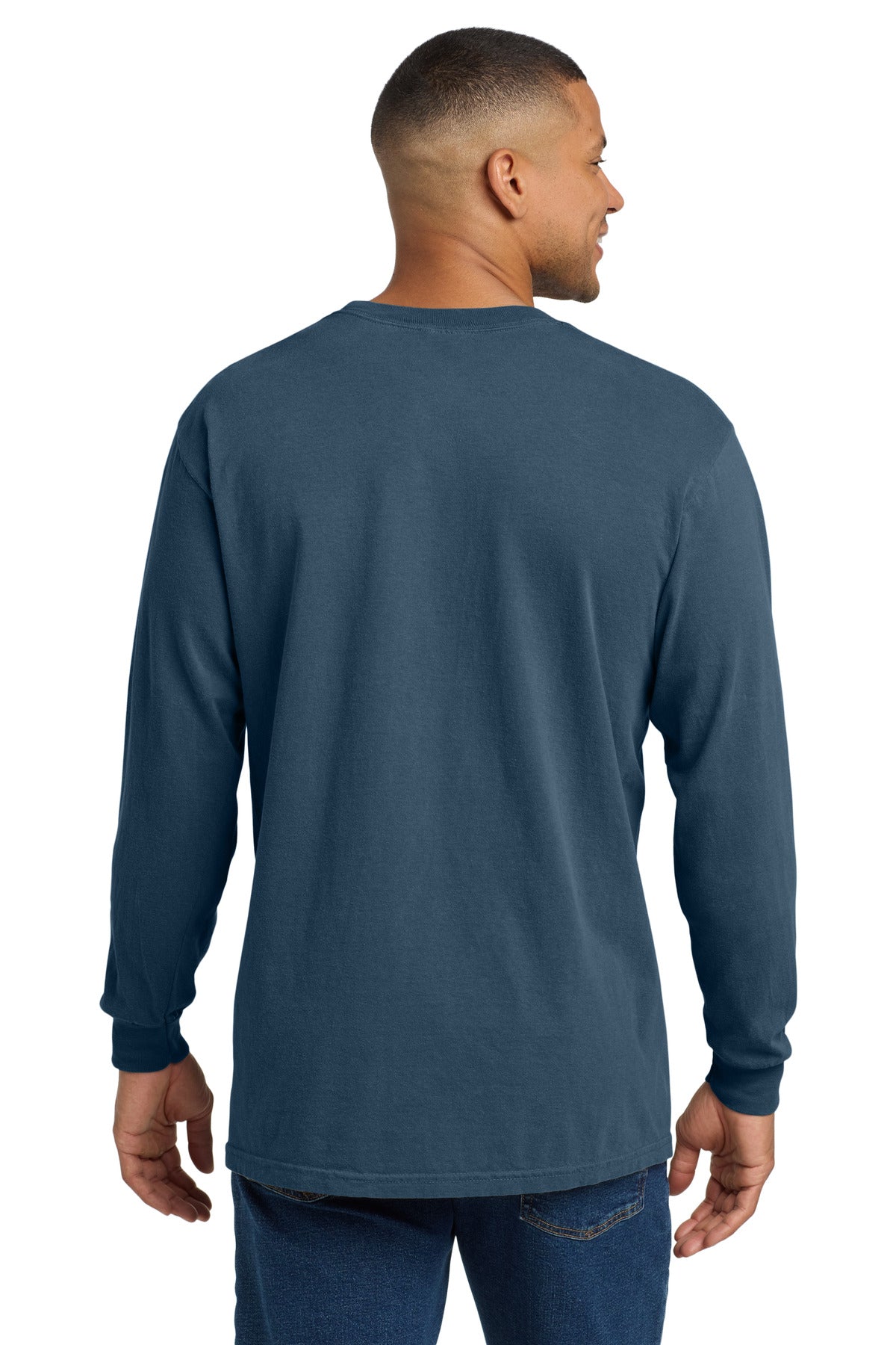 COMFORT COLORS  Heavyweight Ring Spun Long Sleeve Pocket Tee - Midnight