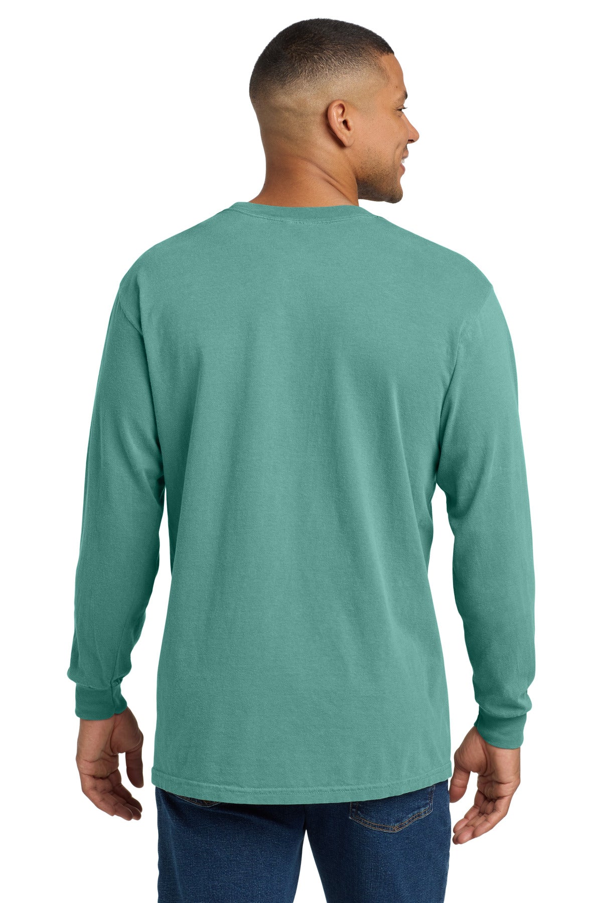 COMFORT COLORS  Heavyweight Ring Spun Long Sleeve Pocket Tee - Seafoam