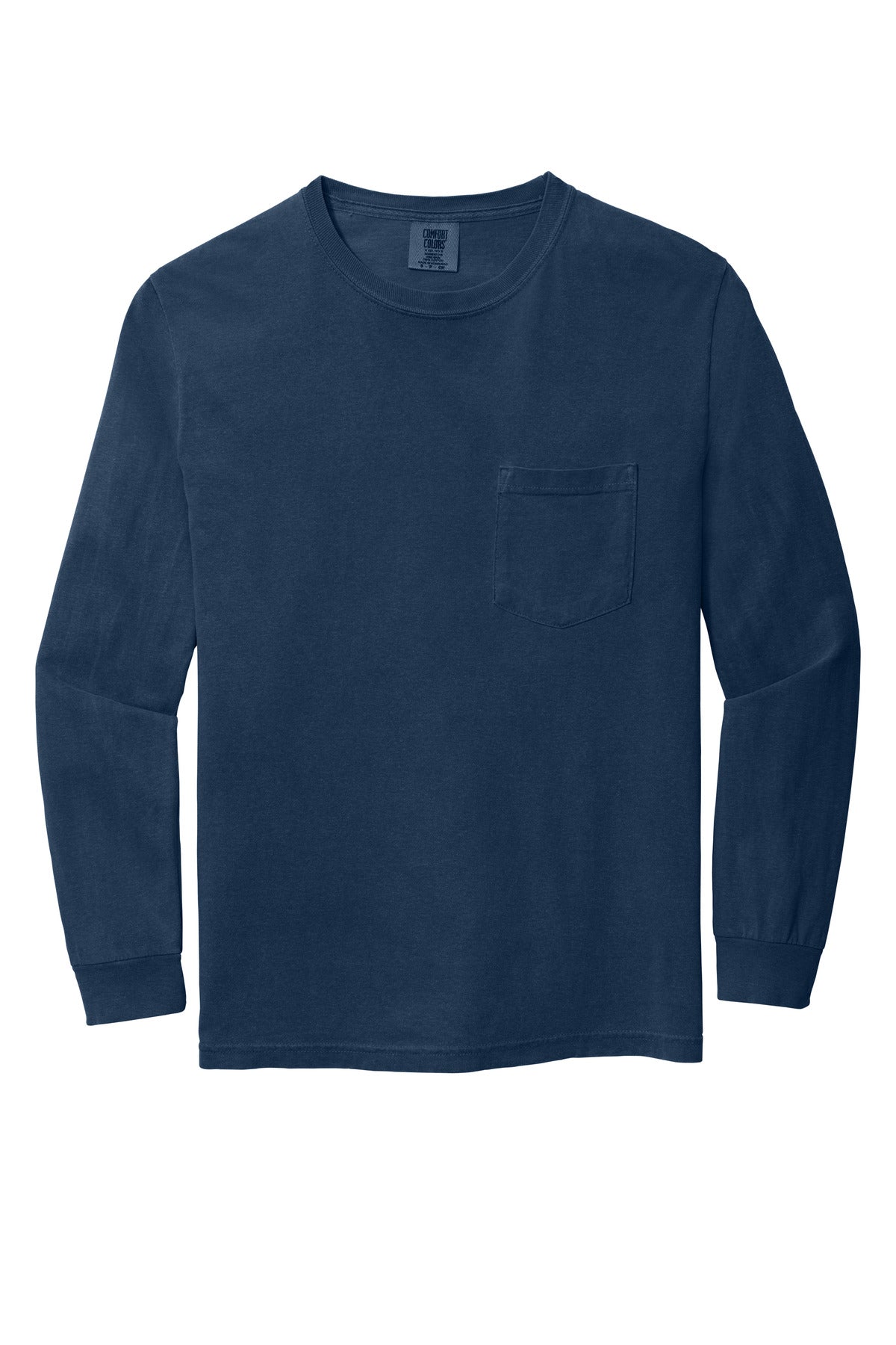 COMFORT COLORS  Heavyweight Ring Spun Long Sleeve Pocket Tee - True Navy