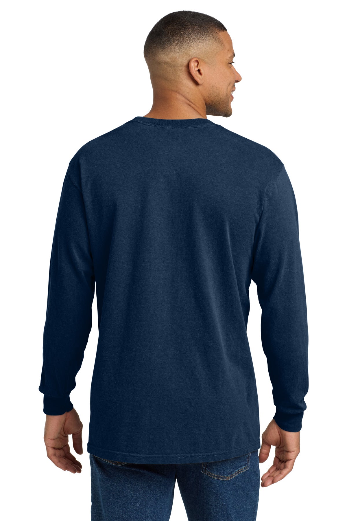 COMFORT COLORS  Heavyweight Ring Spun Long Sleeve Pocket Tee - True Navy