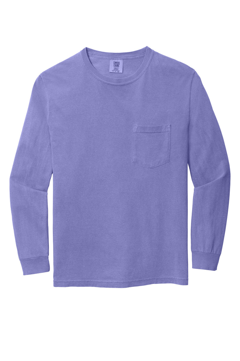 COMFORT COLORS  Heavyweight Ring Spun Long Sleeve Pocket Tee - Violet