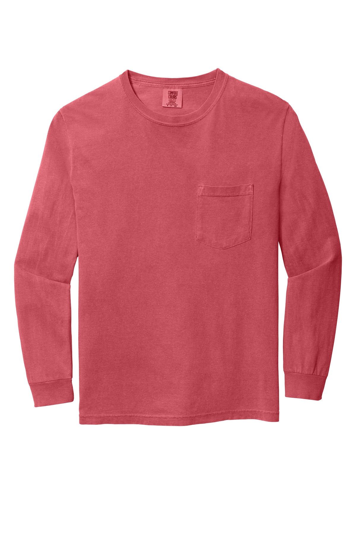 COMFORT COLORS  Heavyweight Ring Spun Long Sleeve Pocket Tee - Watermelon
