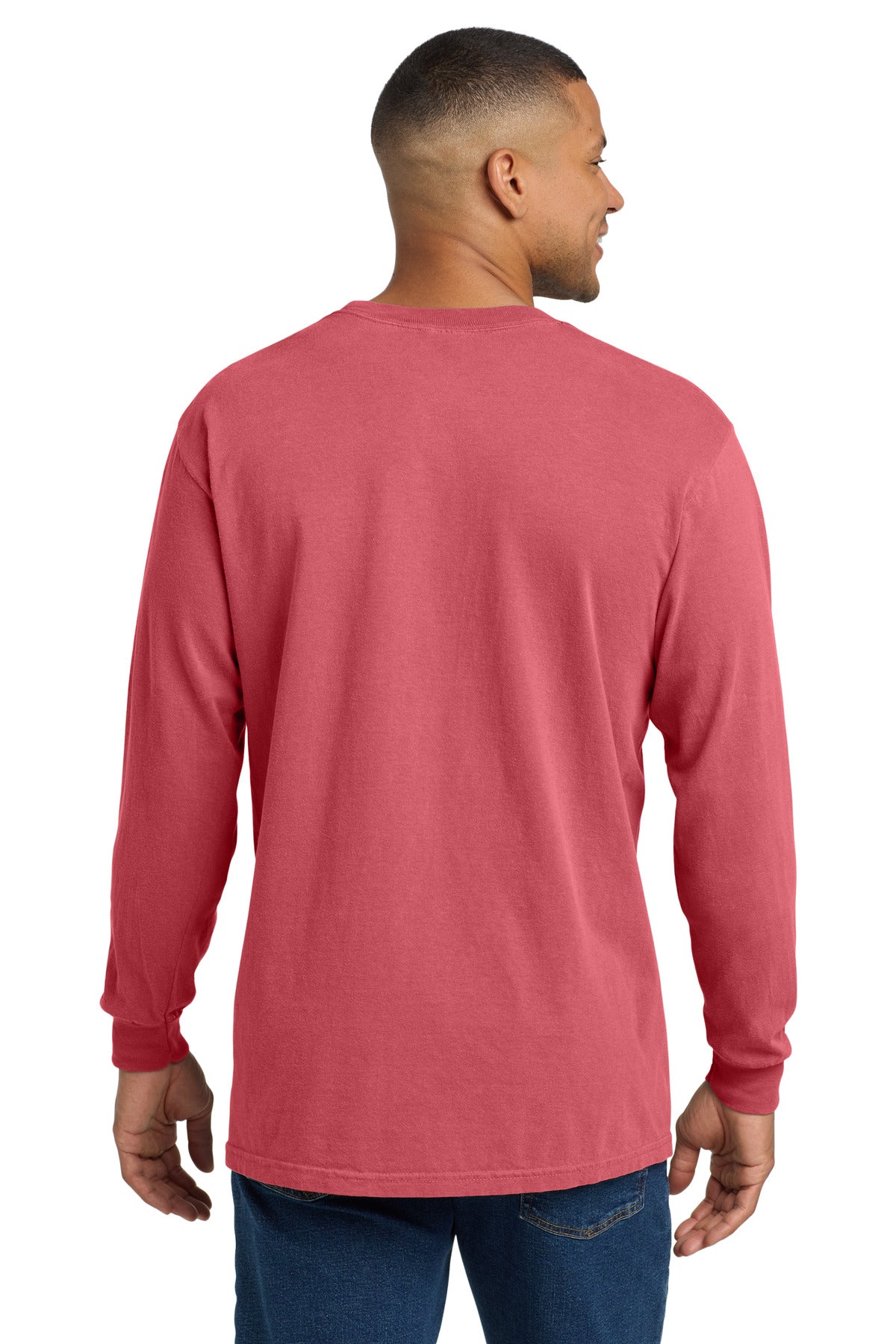 COMFORT COLORS  Heavyweight Ring Spun Long Sleeve Pocket Tee - Watermelon