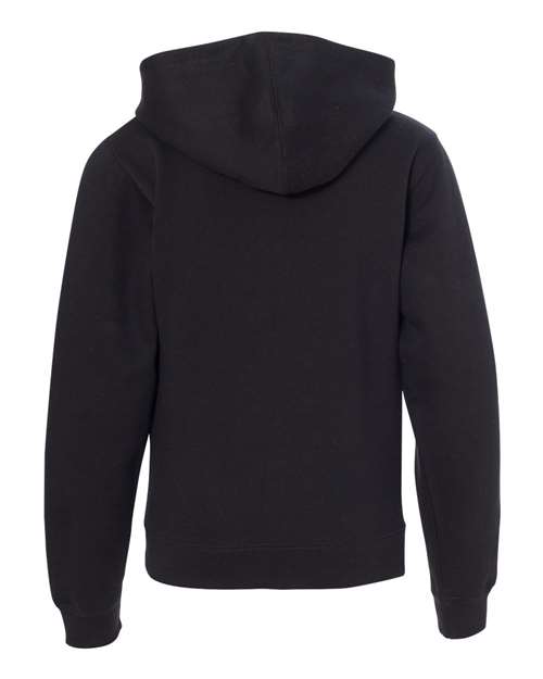 Youth Midweight Full-Zip Hooded Sweatshirt - Black