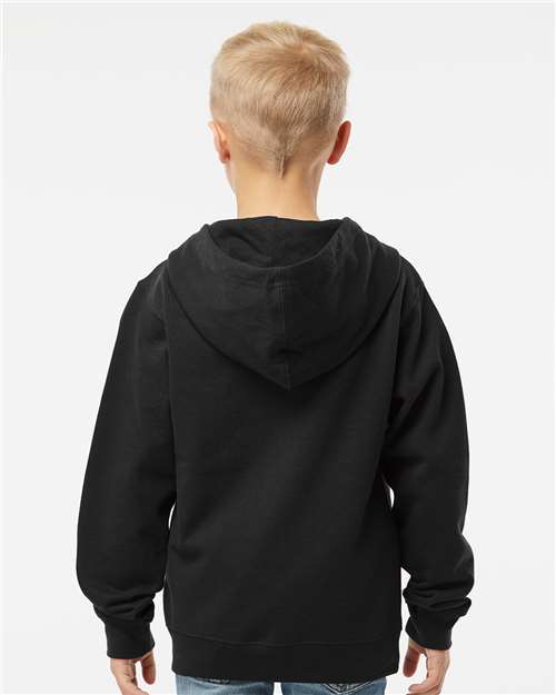 Youth Midweight Full-Zip Hooded Sweatshirt - Black