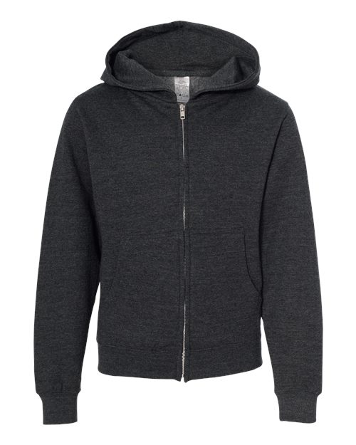 Youth Midweight Full-Zip Hooded Sweatshirt - Charcoal Heather