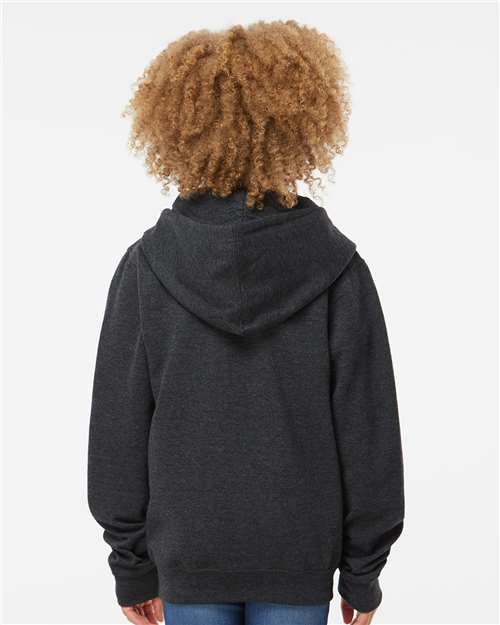 Youth Midweight Full-Zip Hooded Sweatshirt - Charcoal Heather