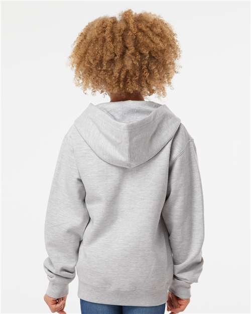 Youth Midweight Full-Zip Hooded Sweatshirt - Grey Heather