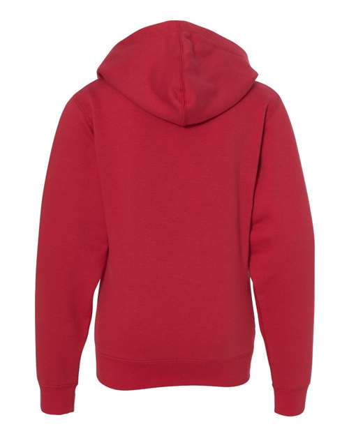 Youth Midweight Full-Zip Hooded Sweatshirt - Red