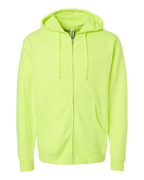 Unisex Midweight Full-Zip Hooded Sweatshirt - Safety Yellow