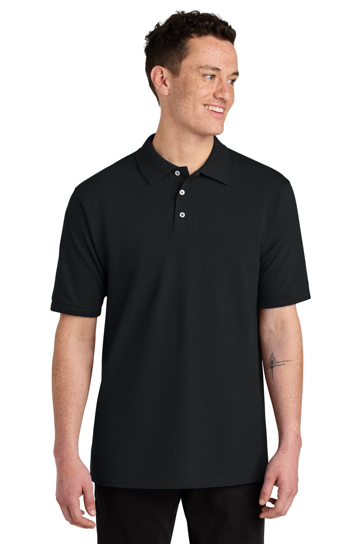 Jerzees Unisex Premium Ring Spun Cotton Pique Sport Shirt - Black
