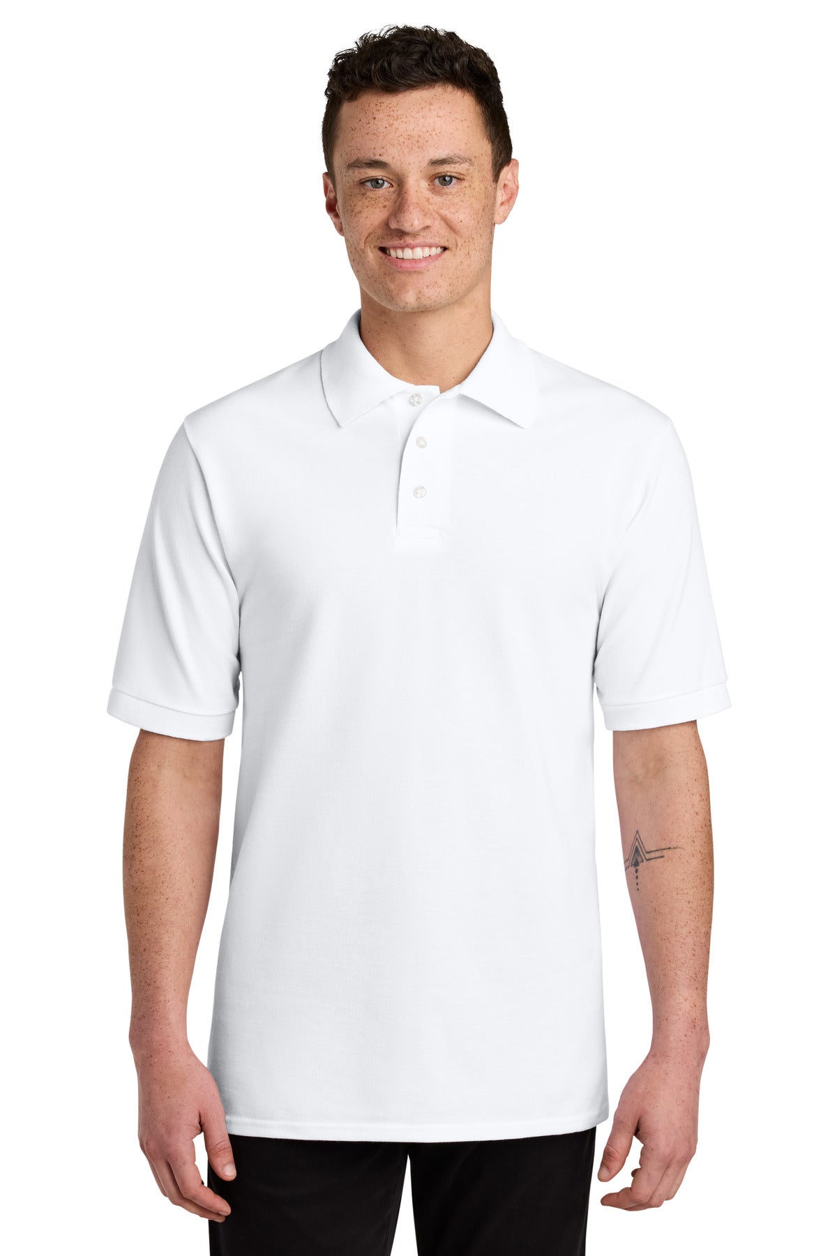 Jerzees Unisex Premium Ring Spun Cotton Pique Sport Shirt - White