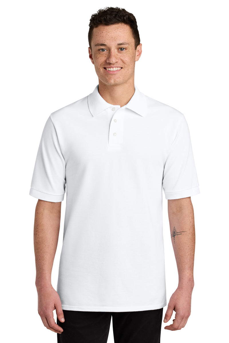 Jerzees Unisex Premium Ring Spun Cotton Pique Sport Shirt - White