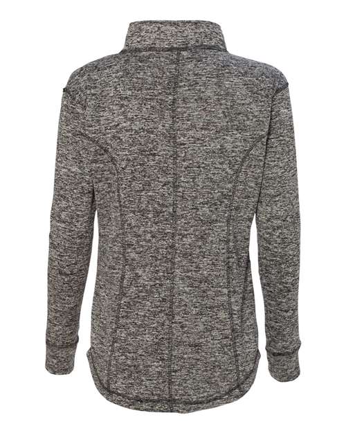 Women's Cosmic Fleece Quarter-Zip Pullover - Charcoal Fleck/ Fire Coral