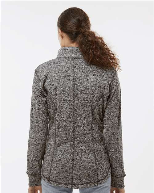 Women's Cosmic Fleece Quarter-Zip Pullover - Charcoal Fleck/ Fire Coral