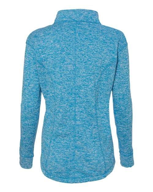 Women's Cosmic Fleece Quarter-Zip Pullover - Electric Blue/ Neon Green