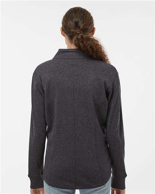 Women's Cosmic Fleece Quarter-Zip Pullover - Onyx Fleck/ Electric Blue