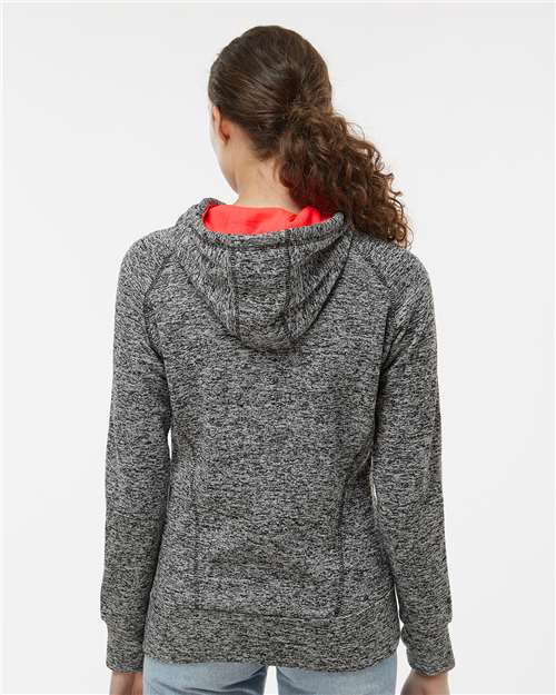 Women’s Cosmic Fleece Hooded Sweatshirt - Charcoal Fleck/ Fire Coral
