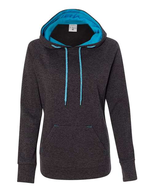 Women’s Cosmic Fleece Hooded Sweatshirt - Onyx Fleck/ Electric Blue