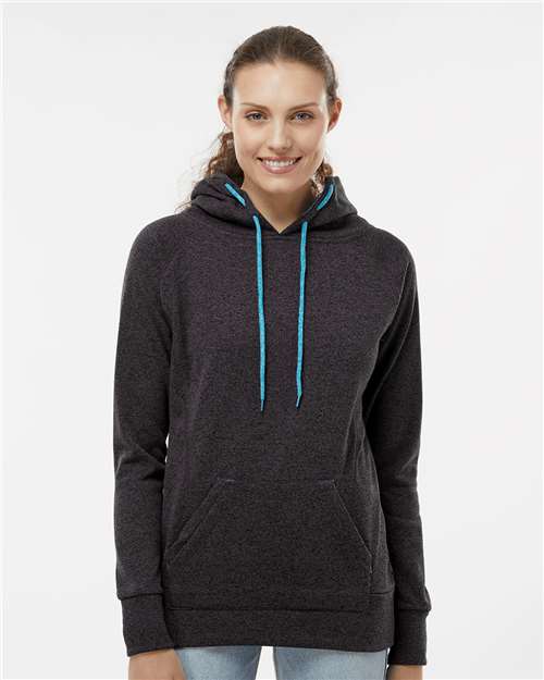 Women’s Cosmic Fleece Hooded Sweatshirt - Onyx Fleck/ Electric Blue
