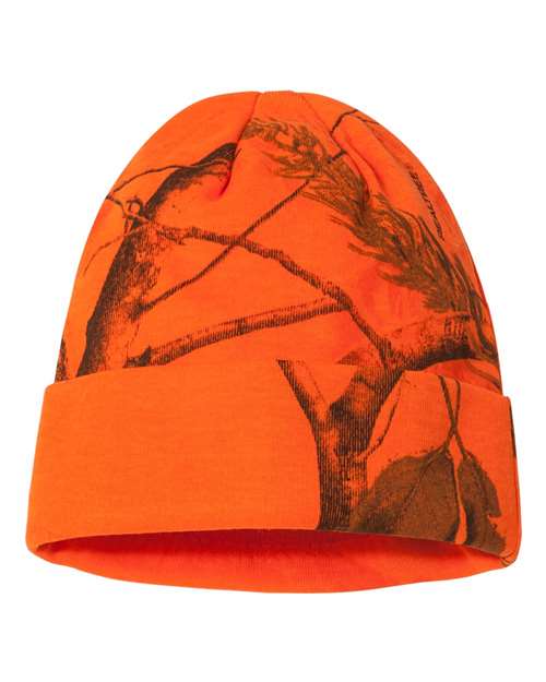12" Licensed Camo Cuffed Beanie - Blaze Realtree AP