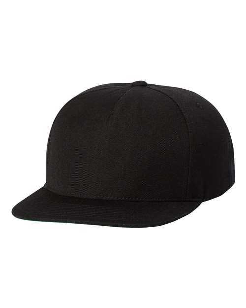 Premium Five-Panel Snapback Cap - Black