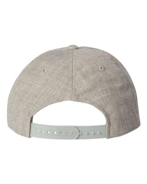 Premium Five-Panel Snapback Cap - Heather Grey