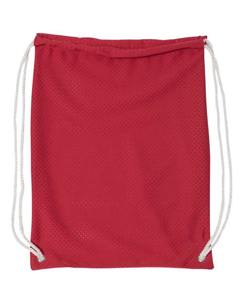 Mesh Drawstring Backpack - Red