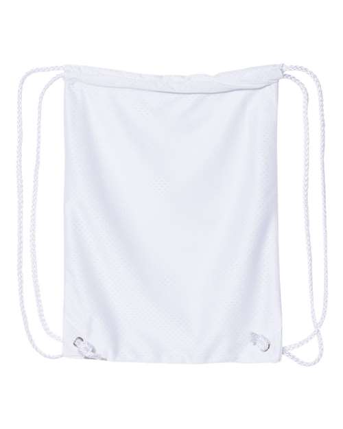Mesh Drawstring Backpack - White