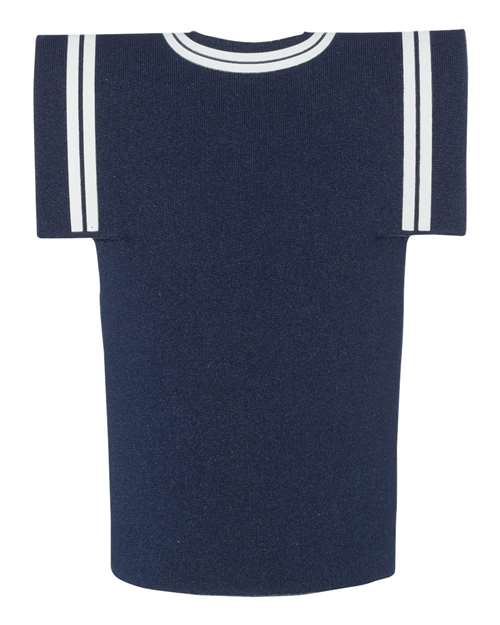 Collapsible Jersey Foam Can & Bottle Holder - Navy