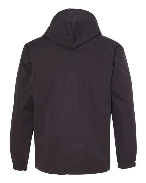 Men's Water-Resistant Hooded Windbreaker - Black