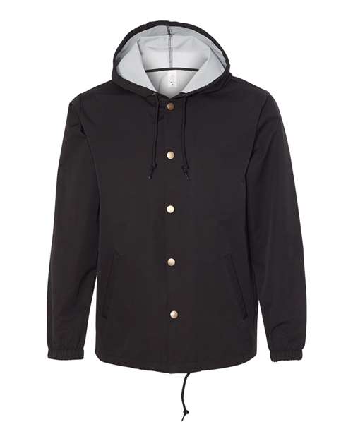 Men's Water-Resistant Hooded Windbreaker - Black