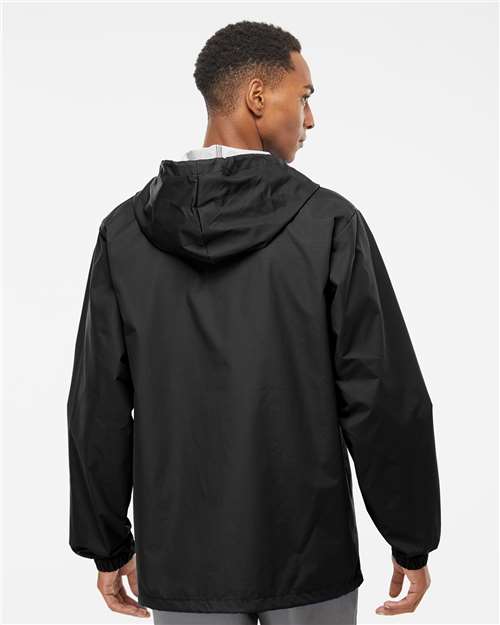 Men's Water-Resistant Hooded Windbreaker - Black