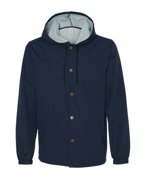 Men's Water-Resistant Hooded Windbreaker - Classic Navy